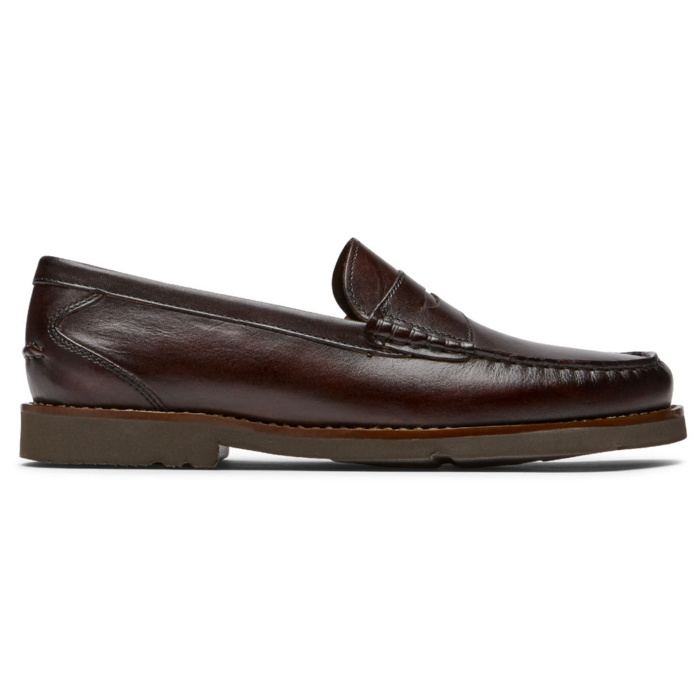 Rockport Mens Modern Prep Penny - Loafers Dark Brown - GSX693475